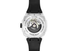Alpina Alpiner Extreme Freeride World Tour Automatik Edelstahl 41mm schwarzes Zifferblatt schwarzes Kautschukband – Herrenuhren Uhr mit Datum aus Edelstahl und Kautschuk. Das Gehäuse ist rund und silber. Das Kautschuk / Kunststoff / Silikon Armband ist schwarz. Das Zifferblatt ist ein Index in schwarz. – Ansicht 3