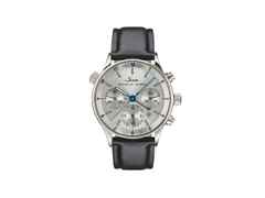 Sinn Spezialuhren 6000 Frankfurter Finanzplatzuhr Automatik Edelstahl 38,5mm silberfarbenes Zifferblatt Metallband limitiert – Herrenuhren Chronograph aus Edelstahl. Das Gehäuse ist rund und silber. Das Edelstahlarmband ist silber. Das Zifferblatt ist ein Index in silber. – Ansicht 2