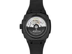 Alpina Alpiner Extreme Regulator Automatik Edelstahl Schwarz-PVD 41mm weißes Zifferblatt schwarzes Kautschukband – Herrenuhren Uhr ohne Datum aus Edelstahl und PVD beschichtet. Das Gehäuse ist rund und schwarz. Das Kautschuk / Kunststoff / Silikon Armband ist schwarz. Das Zifferblatt ist ein Index in weiß. – Ansicht 3