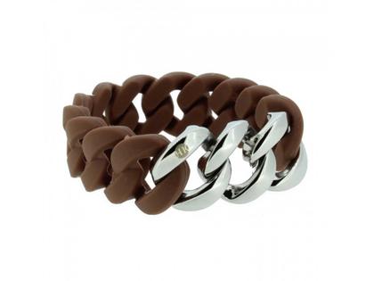 Hanse-Armband 107015 braun Edelstahl silberfarben – Armschmuck Armband aus Edelstahl.