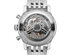 Breitling Navitimer B01 Chronograph 43 Edelstahl eisblaues Zifferblatt Metallband – Herrenuhren Chronograph aus Edelstahl. Das Gehäuse ist rund und silber. Das Edelstahlarmband ist silber. Das Zifferblatt ist ein Index in blau. – Ansicht 3