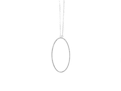 Facet Kette mit Anhänger Weißgold 42cm mit Brillanten 0,200ct – Halsschmuck Kette mit Anhänger aus 750 Weißgold.