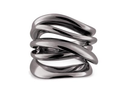 Cammilli Firenze Firenze Lux Ring Black Lava 5reihig – Ringe Ring aus 750 Weißgold.
