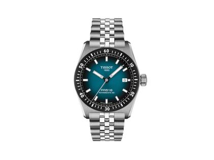 Tissot PR516 Automatik Edelstahl 38mm blaues Zifferblatt Metallband – Herrenuhren Uhr mit Datum aus Edelstahl. Das Gehäuse ist rund und silber. Das Edelstahlarmband ist silber. Das Zifferblatt ist ein Index in blau.