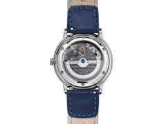 Sternglas Lumatik Automatik Edelstahl 38mm hellblaues Zifferblatt hellblaues Textilband – Herrenuhren Uhr mit Datum aus Edelstahl und Leder. Das Gehäuse ist rund und silber. Das Textilarmband ist blau. Das Zifferblatt ist arabisch Index und blau. – Ansicht 4