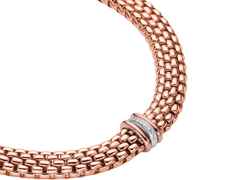 Fope Panorama Collier Roségold mit Brillanten – Halsschmuck Collier aus 750 Rotgold.