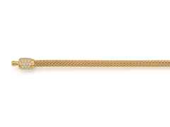 Jörg Heinz Flex Strickkette Gelbgold 3mm mit Brillanten 0,420ct flexibel – Halsschmuck Halsreif in gelbgold und aus 750 Gelbgold.