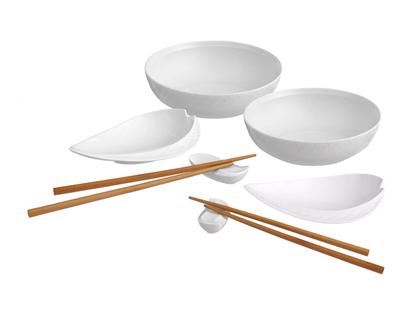 Meissen Wellenspiel Relief Asien-Set 6-teilig weiß für 2 Personen – Porzellanwaren Tafelporzellan in weiß und aus Porzellan.