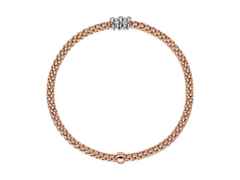 Fope Prima Armband mit  5 Brillanten Roségold – Armschmuck Armband aus 750 Rotgold, 750 Weißgold und und . – Ansicht 2