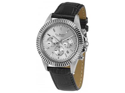 Jacques Lemans La Passion Quarz  Chrono Edelstahl silber Lederband – Herrenuhren Chronograph aus Edelstahl. Das Gehäuse ist rund und silber. Das Lederarmband ist schwarz. Das Zifferblatt ist ein Index in silber.
