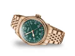 Oris Big Crown Pointer Date Automatik Bronze 40mm grünes Zifferblatt Metallband – Herrenuhren Uhr mit Datum aus Bronze und Edelstahl. Das Gehäuse ist rund. Das Armband ist ein Metallarmband. Das Zifferblatt ist arabisch Index und grün. – Ansicht 2
