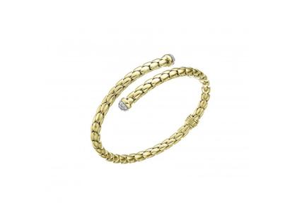 Chimento Stretch Spring Armspange Gelbgold breit mit Brillanten flexibel – Armschmuck Armspange in gelbgold und aus 750 Gelbgold.