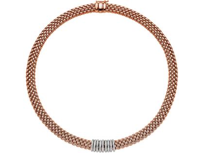 Fope Panorama Collier Roségold mit Brillanten – Halsschmuck Collier aus 750 Rotgold. – Ansicht 2