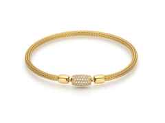 Jörg Heinz Flex-Armband Strumpfgeflecht Gelbgold 16cm mit Silikonkern für Wechselschließe – Armschmuck Armband in gelbgold und aus 750 Gelbgold und Kunststoff. – Ansicht 5