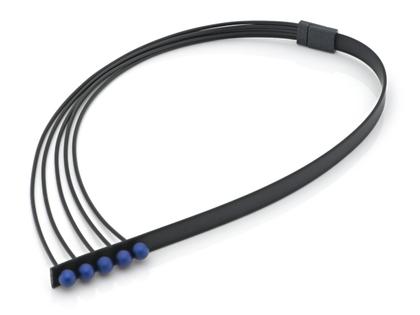 Step by Step Collier Kautschuk Aluminium royalblau – Halsschmuck Collier aus Aluminium, Kautschuk und und .