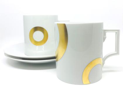 Meissen MUG Collection Henkelbecher Juwelier Roller Edition Gold Set – Porzellanwaren Tafelporzellan in weiß und aus Porzellan und vergoldet. – Ansicht 2