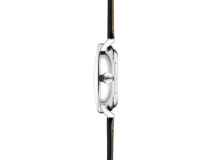 Sternglas Naos Automatik Edition 60 Edelstahl 38mm graues Zifferblatt schwarzes Lederband – Herrenuhren Uhr mit Datum aus Edelstahl. Das Gehäuse ist rund und silber. Das Lederarmband ist schwarz. Das Zifferblatt ist arabisch Index und grau. – Ansicht 3