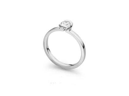 Henrich & Denzel Nova Damenring Platin Halbkarat – Ringe Ring mit Besatz aus 950 Platin.
