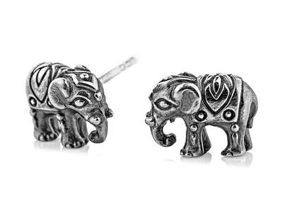 Drachenfels Design Ganesha Elefant Ohrstecker Silber vintage – Ohrschmuck Ohrstecker aus 925 Silber.