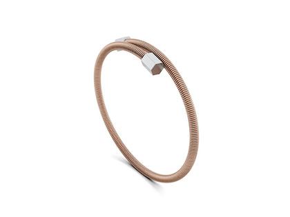 Niessing Colette Elementyx Embrace Hexagon Armreif Rosewood/Platinum 56mm – Armschmuck Armreif in roségold und aus 750 Weißgold und 950 Platin.