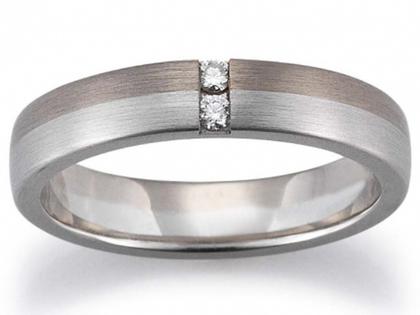 Gerstner Trauring Nr. 15 mit Diamanten – Ringe Trauring mit Besatz aus 750 Weißgold, 950 Platin und und .
