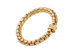 Fope Eka Flex'It  Armband breit Gelbgold 1 Ronde mit Brillant 0,02ct M flexibel – Armschmuck Armband aus 750 Gelbgold. – Ansicht 2