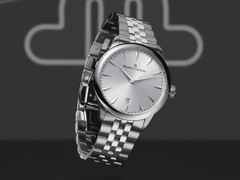 Maurice Lacroix 1975 Quarz Edelstahl 39mm silberfarbenes Zifferblatt Metallband – Herrenuhren Uhr mit Datum aus Edelstahl. Das Gehäuse ist rund und silber. Das Edelstahlarmband ist silber. Das Zifferblatt ist ein Index in silber. – Ansicht 3