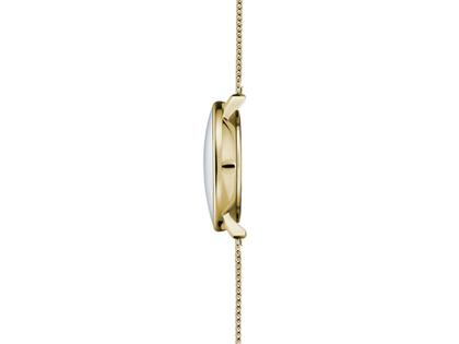 Sternglas Naos XS Quarz Edelstahl PVD-Gelbgold 33mm weißes Zifferblatt Metallband – Damenuhren Uhr mit Datum aus Edelstahl und PVD beschichtet. Das Gehäuse ist rund und gelbgold. Das Edelstahlarmband ist gelbgold. Das Zifferblatt ist arabisch Index und weiß. – Ansicht 3