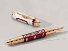 Montblanc Writers Edition                     2025: Johann Wolfgang von Goethe  Limited Edition 1808 Füllfederhalter M – Schreibgeräte Füllfederhalter in roségold und aus 750 Gelbgold, Edellack, Metall, platiniert, rhodiniert und vergoldet. – Ansicht 2