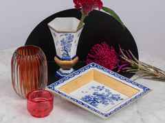 Meissen Vide-Poche  groß "Blaue Indische Blumenmalerei" limitierte Edition – Porzellanwaren Porzellandekoration in weiß und aus Porzellan. – Ansicht 5