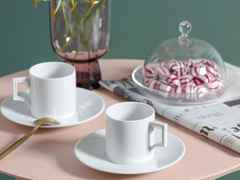 Meissen Espresso-Set Espresso dell'Arte weiß Form Berlin – Porzellanwaren Tafelporzellan in weiß und aus Porzellan. – Ansicht 3