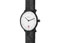 Sternglas Naos Edition Bauhaus III Quarz Edelstahl Schwarz-PVD 38mm weißes Zifferblatt schwarzes Lederband – Herrenuhren Uhr mit Datum aus Edelstahl, Leder und PVD beschichtet. Das Gehäuse ist rund und schwarz. Das Lederarmband ist schwarz. Das Zifferblatt ist arabisch Index und weiß. – Ansicht 2