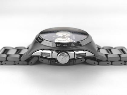 Rado HyperChrome Gent Automatic Chronograph XXL Limited Edition Plasmakeramik R32022102 Full Set mit Garantie Occasion – Herrenuhren Chronograph aus Edelstahl und Keramik. Das Gehäuse ist rund und grau. Das Keramikarmband ist grau. Das Zifferblatt ist arabisch Index und blau. – Ansicht 3