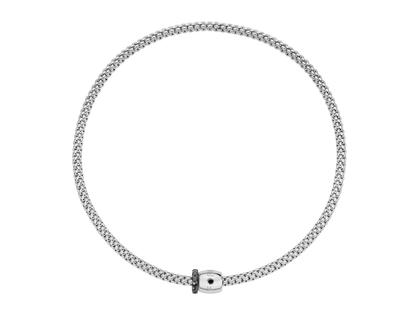 Halsschmuck Collier aus 750 Weißgold und und rhodiniert.