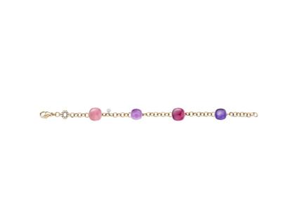 Bigli Mini Sweety Armband Roségold mit verschiedenfarbigen Steinen und Brillant 0,020ct – Armschmuck Armband aus 750 Rotgold.