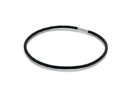 TeNo Yukon Collier aus schwarzem Leder 50cm – Herrenschmuck Collier aus Edelstahl, Leder und und .