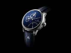 Maurice Lacroix Masterpiece Embrace Automatik Edelstahl 40mm blaues Zifferblatt blaues Lederband – Damenuhren Uhr mit Datum aus Edelstahl. Das Gehäuse ist rund und silber. Das Lederarmband Kroko / Alligator ist blau. Das Zifferblatt ist ein Index in blau. – Ansicht 2