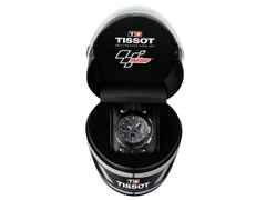 Tissot T-Race MotoGP            2017 Chronograph Limited Edition Quarz anthrazit electric blue – Herrenuhren Chronograph aus Edelstahl und PVD beschichtet. Das Gehäuse ist rund und anthrazit. Das Kautschuk / Kunststoff / Silikon Armband ist schwarz. Das Zifferblatt ist ein Index in grau. – Ansicht 4