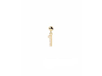 PDPAOLA Charm "1" Silber vergoldet mit Zirkonias – Anhänger Anhänger mit Besatz aus 750 Gelbgold, 925 Silber vergoldet und und .