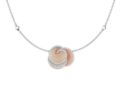 Cammilli Firenze Hypnose Collier Natural Beige mit Brillanten 0,430ct – Halsschmuck Collier aus 750 Gelbgold, 750 Rotgold, 750 Weißgold und und .