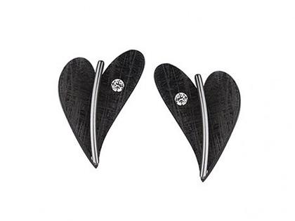 Ernstes Design Set 14 Edelstahl Schwarz beschichtet Herzohrstecker Brillant – Ohrschmuck Ohrstecker aus Edelstahl.