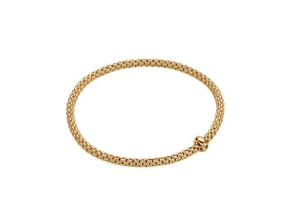 Fope Prima Flex'It Men Armband Gelbgold M mit schwarzem Brillant flexibel – Armschmuck Armband aus 750 Gelbgold.