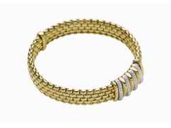 Fope Panorama Armband  mit 9 Ronden  Gelbgold mit Brillanten – Armschmuck Armband aus 750 Gelbgold.