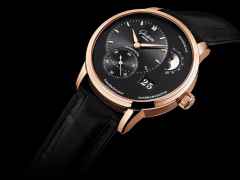 Glashütte Original PanoMaticLunar Automatik Rotgold 40mm schwarzes Zifferblatt schwarzes Lederband – Herrenuhren Uhr mit Datum aus 750 Rotgold. Das Gehäuse ist rund und roségold. Das Lederarmband Kroko / Alligator ist schwarz. Das Zifferblatt ist ein Index in schwarz. – Ansicht 4