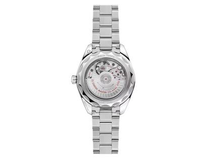 Omega Seamaster Aqua Terra 150M Automatik Edelstahl 30mm graues Zifferblatt mit Diamanten Metallband – Damenuhren Uhr mit Datum aus 750 Weißgold und Edelstahl. Das Gehäuse ist rund und silber. Das Edelstahlarmband ist silber. Das Zifferblatt ist ein Index in grau. – Ansicht 2