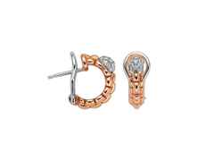 Fope Eka Tiny Creolen schmal Roségold mit Diamanten – Ohrschmuck Creolen aus 750 Rotgold, 750 Weißgold und und . – Ansicht 2