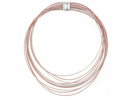 Pesavento DNA Shiny Collier bicolor – Halsschmuck Collier aus 750 Rotgold, 925 Silber und und vergoldet.