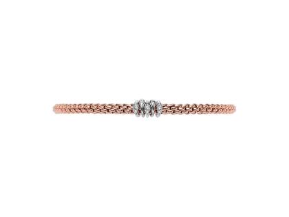Fope Prima Armband mit  5 Brillanten Roségold – Armschmuck Armband aus 750 Rotgold, 750 Weißgold und und . – Ansicht 3