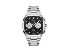 Glashütte Original Seventies Chronograph XV Limited Edition Automatik Edelstahl 40mm schwarzes Zifferblatt Metallband – Herrenuhren Chronograph aus 750 Weißgold und Edelstahl. Das Gehäuse ist quadratisch und silber. Das Edelstahlarmband ist silber. Das Zifferblatt ist ein Index in schwarz.