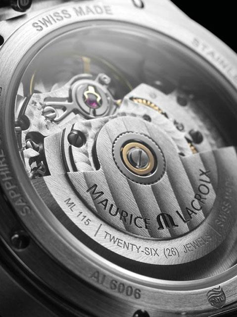 Maurice Lacroix Aikon Automatik Edelstahl 35mm schwarzes Perlmutt-Zifferblatt Metallband – Damenuhren Uhr mit Datum aus Edelstahl. Das Gehäuse ist rund und silber. Das Edelstahlarmband ist silber. Das Zifferblatt ist ein Index in schwarz. – Ansicht 3